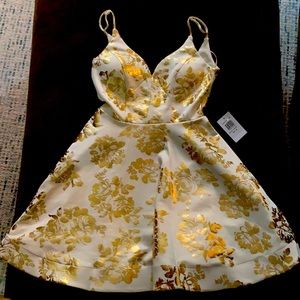 Junior Metallic print dress